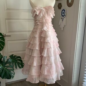 BHLDN Soft Pink Strapless Dress